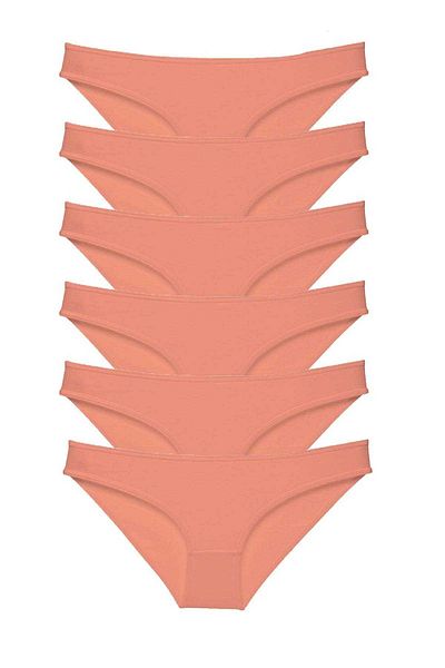 Easy Tedarik 6 Pieces Super Eco Set Lycra Women's Slip Panties Powder