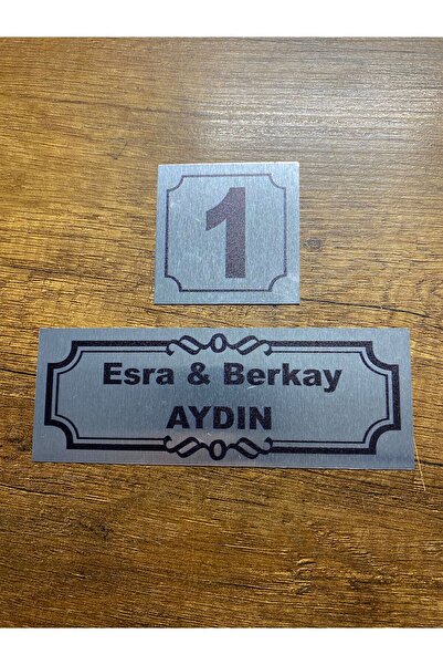 Outdoor One Kapı Isimliği Klasik Ev Dış Kapı Isimliği Çelik Kapı Isimliği Gümüş0008