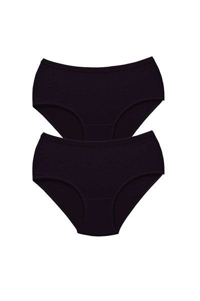 Easy Tedarik 2 Pieces Tutku Women's High Waist Bato Thick Rubber Panties Black