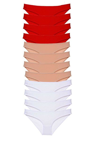 Easy Tedarik 12 Pieces Super Eco Set Lycra Women's Slip Panties 508