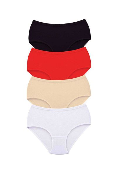 Easy Tedarik 4 Pieces Tutku Women's High Waist Bato Thick Rubber Panties S12