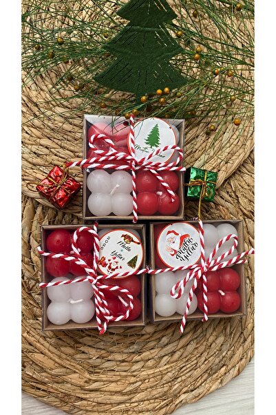 DKY YENİ YIL YILBAŞI 4 LÜ MİNİ BUBLE MUM HEDİYE PAKETİ (1 PAKET)