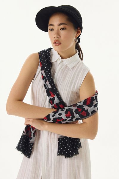 SOFT AKSESUAR Leopard Polka Dot Exclusive Shawl