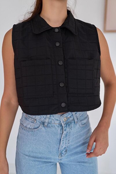 Elbee Fashion Woman Короткий стьобаний жилет