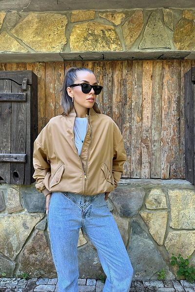Elbee Fashion Woman Пачуърк бомбър яке