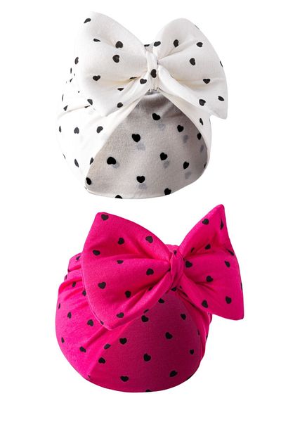 diamondstar 2 Pack Baby Bonnet with Ribbon Pattern