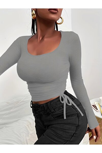 etol textile RAMIMSE Dámská košilka s dlouhým rukávem na bocích s detailem košilky