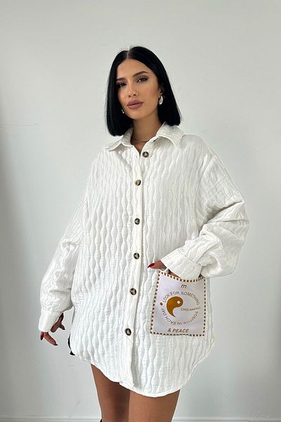 Elbee Fashion Woman Cămașă matlasată cu buzunare