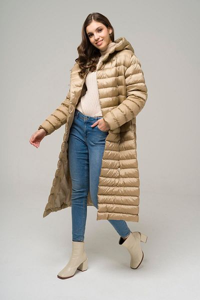 Olcay Dlouhý kabátek s kapucí a knoflíkem TAŞ 6494