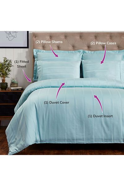 Donetella 7-Piece 300 TC Cotton Solid King Size Comforter Set 240x260 cm Deattachable 350 GSM Filler