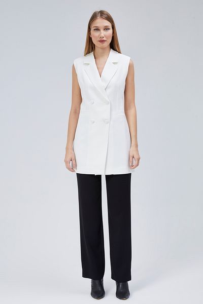 Bolivente Women's Long Double Breasted Woven Vest