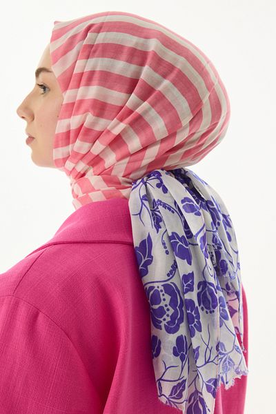 SOFT AKSESUAR Life Flower Line Patterned Shawl