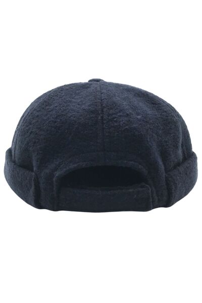 AXE SPORTSWEAR Winter Dark Blue Wool Stamp Basic Docker Cap Skullcap Hat Hat with Adjustable Back Velcro
