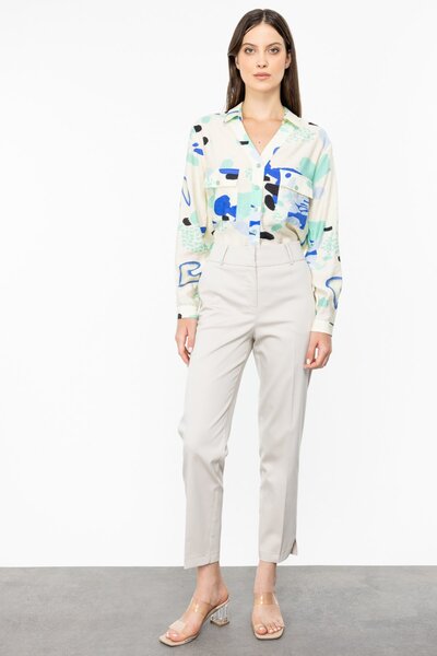 Ekol Mid Waist Skinny Leg Trousers