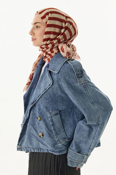 SOFT AKSESUAR Life Flower Line Patterned Shawl