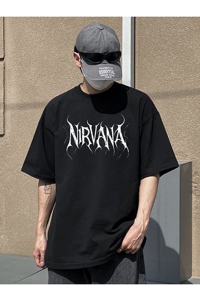 DEEPSENCE Μπλουζάκι NIRVANA Unisex Μαύρο Oversize