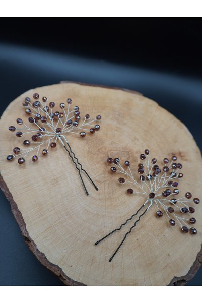 gelinmz Beaded Scalloped Double Bridal Hair Clip