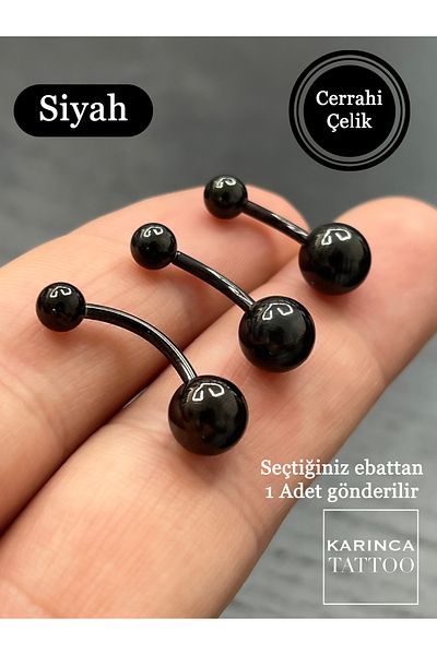 Karınca Piercing ثقب البطن الأسود من الفولاذ الجراحي