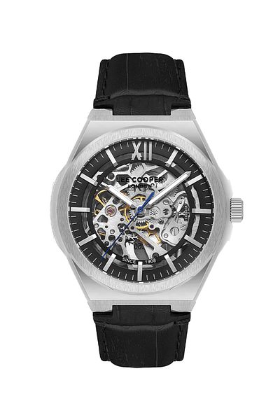 Lee Cooper Lee Cooper Men's Watch, Automatic  Display and Leather Strap - LC08050.351, Black
