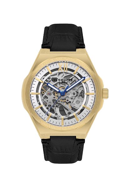 Lee Cooper Lee Cooper Men's Watch, Automatic  Display and Leather Strap - LC08050.131, Black
