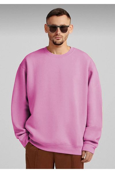 Behalf Βαμβακερό Unisex Oversize Basic Crew Neck Φούτερ