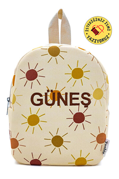 Tosbiş [ Istediğiniz Ismi Yazıyoruz ] Güneş 0-8 Yaş Çocuk Sırt Çantası, Anaok...