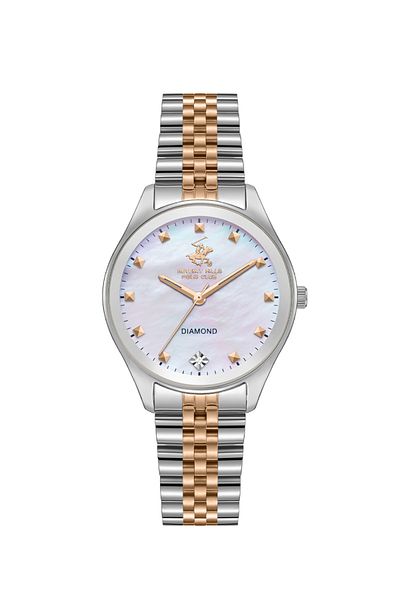 Beverly Hills Polo Club BEVERLY HILLS POLO CLUB BP3657C.520 Women Analog Display Watch & Metal Strap Silver/Rose Gold