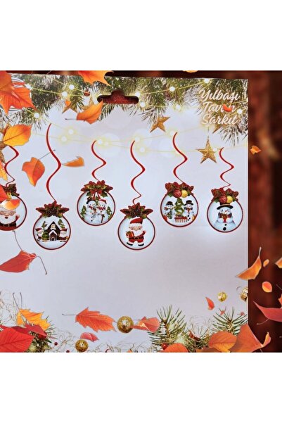 parti sürprizi 6 قطع من زينة السقف المعلقة لحفلات عيد الميلاد سانتا