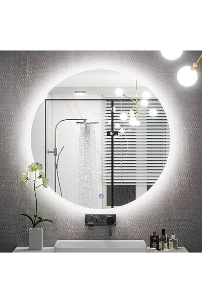 Homelux Oglinda de baie Chloe, rotunda, diametru 60 cm, iluminare led, buton tactil