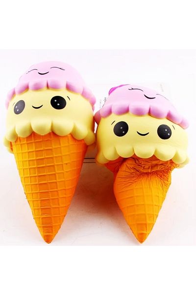 TUENGİ STORE Squishy Large Size Ice Cream Quickly Drop Slow Rising Toy Scented Sukuşi Toy with Keychain