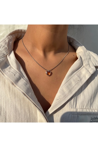 REYNA Kadın Gümüş Renk Kalp Kolye