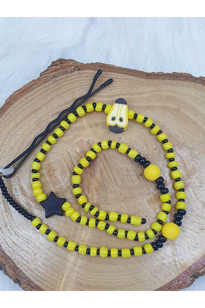 HAPPY HANDMADE 30cm Brushpin Buckle - Sheet Metal Beaded / Hair Earring / Hair Accessory / Gift / Buckle - Pear Figured