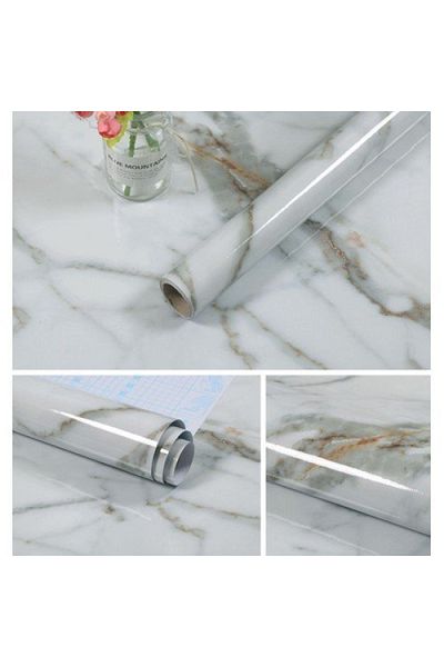 naque Marble Pattern Waterproof Foil Sticker - Adhesive Table Counter Wallpaper
