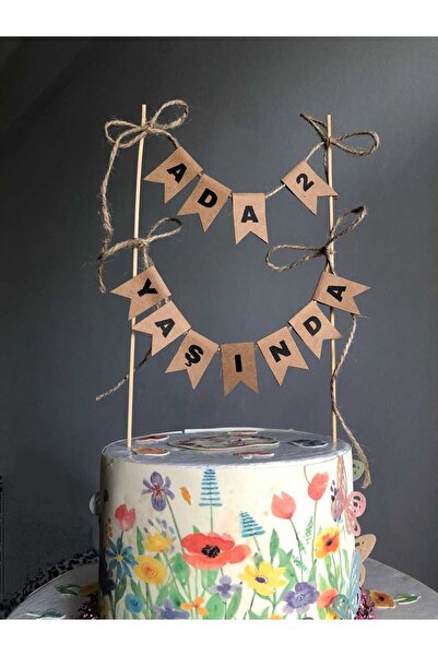 sevvom Kişiye Özel İsme Özel Pasta Üzeri İsim Baskılı Mini Banner