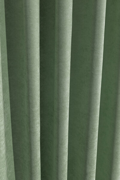 LUNETT HOME Ready to Use Light Green Sparsely Plied 1X2 Background Curtain Single Wing 9195