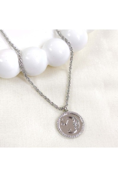 Güler Yüzlü Silver FULLYX 1,70 سم لوحة هلال القمر ستار اوجير سلسلة قلادة 40+4...