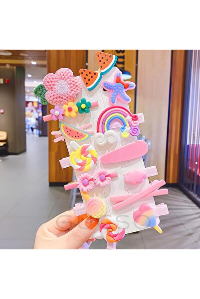 GUCSO Agrafe pentru copii 14 buc, agrafe colorate roz, accesorii de păr pentru copii, agrafe drăguțe pentru fete, Gucso