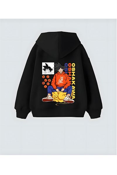 Aesthia Dragon Ball Goku Design Unisex Oversize Hooded Hoodie Sweatshirt