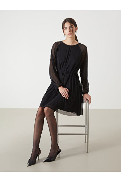 LC Waikiki LCW Bisiklet Yaka Kadın Şifon Elbise