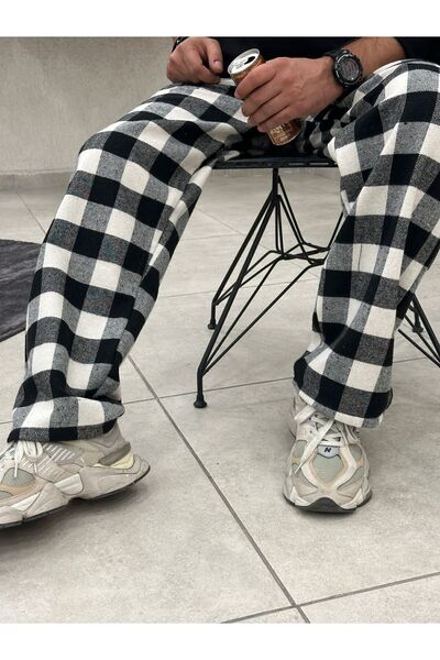 Velvet UNISEX RELAX CHECKED PLAID TRACKPANT BOTTOM RE7EDI