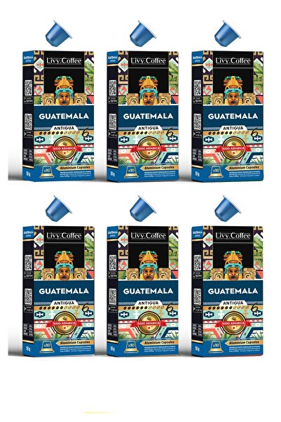 Livy Coffee Alüminyum Nespresso® Uyumlu Kapsül Kahve Guatemala 60 Kapsül