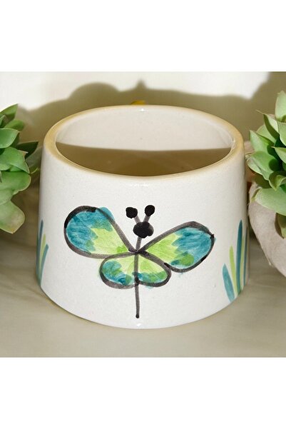 naturalife Handmade Butterfly Patterned Ceramic Mug – Nature's Elegance, Artistic and Functional