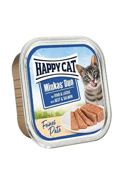 Happy Cat Minkas Duo Somon ve Sığır Etli Yetişkin Kedi Konservesi 100gr