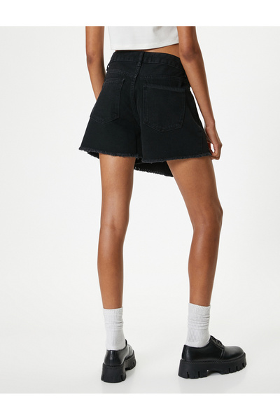 Koton Mini Kot Şort Etek Düğmeli Cepli Rahat Kesim