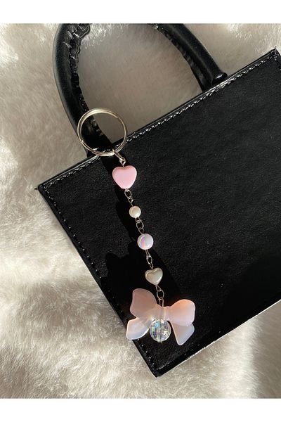 Pinky Lady Coquette Keychain Bow Bag Ornament