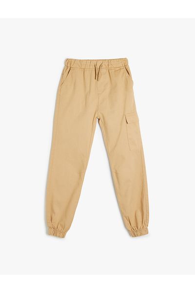 Koton Cotton Jogger Cargo Pants - Elastic Waist and Pocket Detail