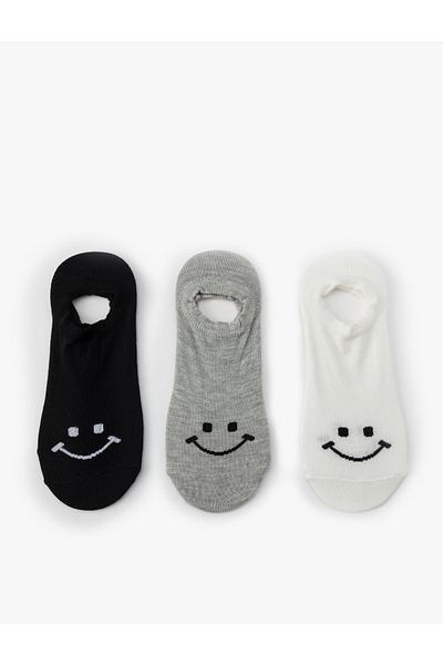 Koton Set of 3 Colorful Character Patterned Invisible Socks