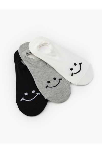 Koton Set of 3 Colorful Character Patterned Invisible Socks