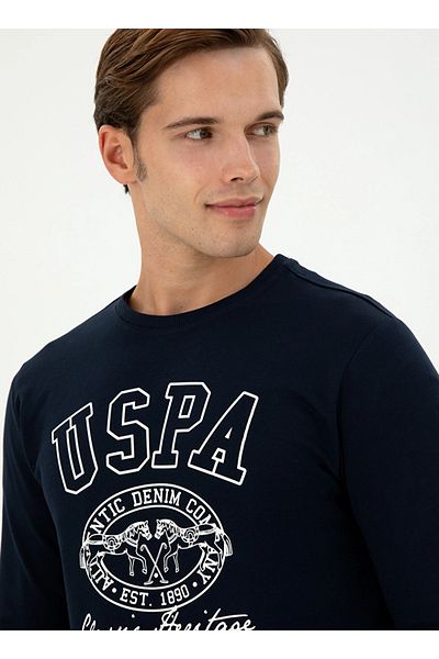 U.S. Polo Assn. БАЗА. Поло Асоциация Мъжки суитшърт в тъмносин цвят - стандартна кройка G081GL082.000.1943715 DMLS