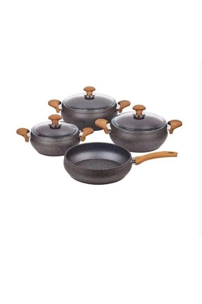 Özkent Ozkent Wood 4-Piece 7-Piece Granite Cooktop Set